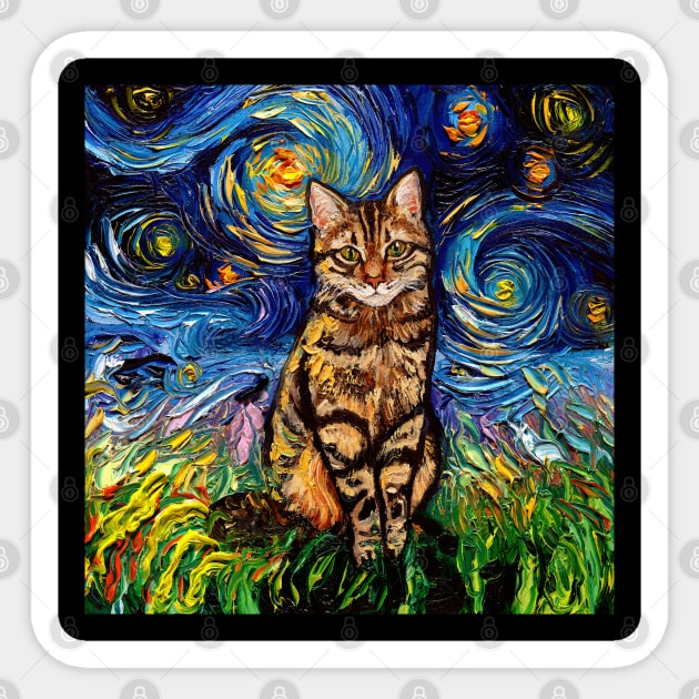 Brown Tabby Night Sticker by sagittariusgallery